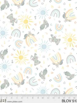 Quilting Cotton - Bunny Love - Tossed Bunnies - White