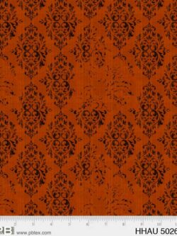 Quilting Cotton - Happy Hauntings - Damask - Orange