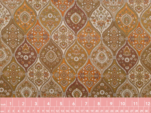 Japanese Cotton Lawn - Ogee Design - Tawny