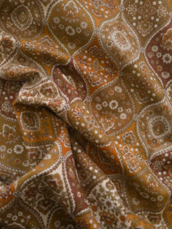 Japanese Cotton Lawn - Ogee Design - Tawny