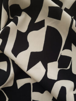 Rayon Challis - Abstract Shapes - Black/White