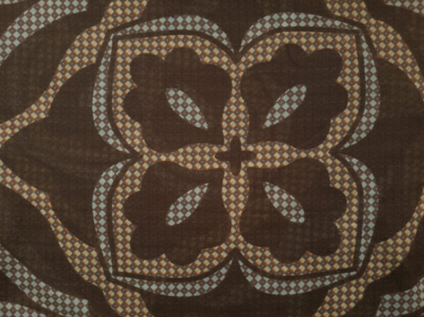 Designer Deadstock - Silk/Cotton Voile Panel- Diamond Floral - Umber