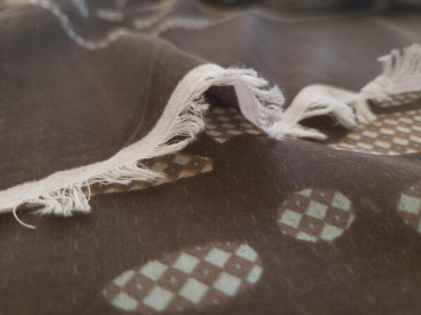Designer Deadstock - Silk/Cotton Voile Panel- Diamond Floral - Umber