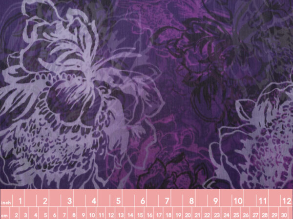 Designer Deadstock - Silk Crinkle Georgette - Shadow Floral - Purple