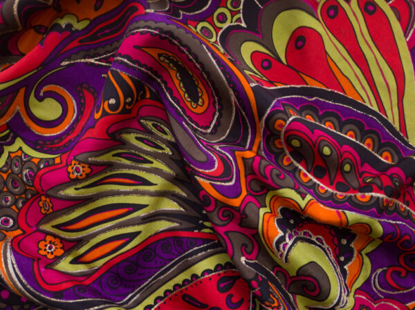 Designer Deadstock - Silk Crepe de Chine - Paisley Party