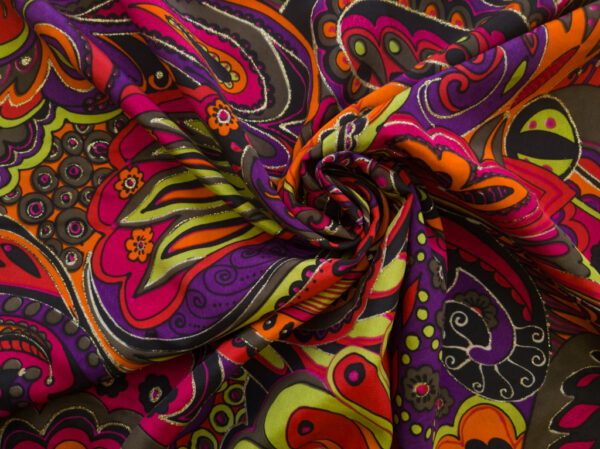 Designer Deadstock - Silk Crepe de Chine - Paisley Party