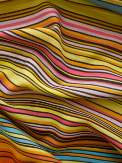 Designer Deadstock - Silk/Cotton Voile - Sunset Stripe