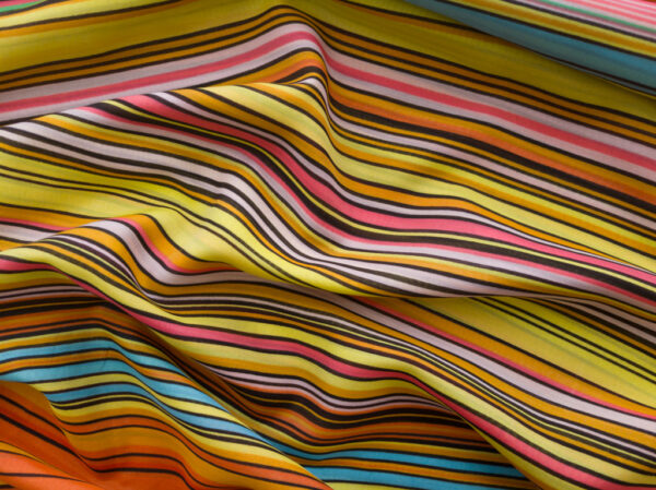 Designer Deadstock - Silk/Cotton Voile - Sunset Stripe