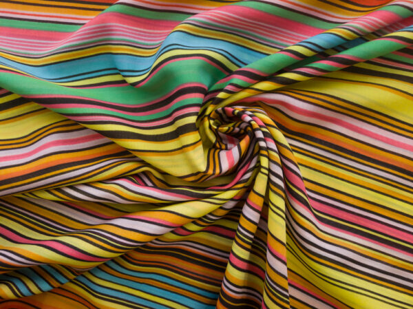 Designer Deadstock - Silk/Cotton Voile - Sunset Stripe