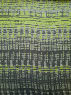 Designer Deadstock - Silk/Cotton Chiffon - Static - Black/Lime