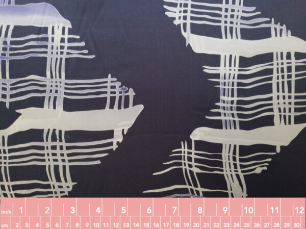 Designer Deadstock - Silk Charmeuse - ZigZag - Charcoal