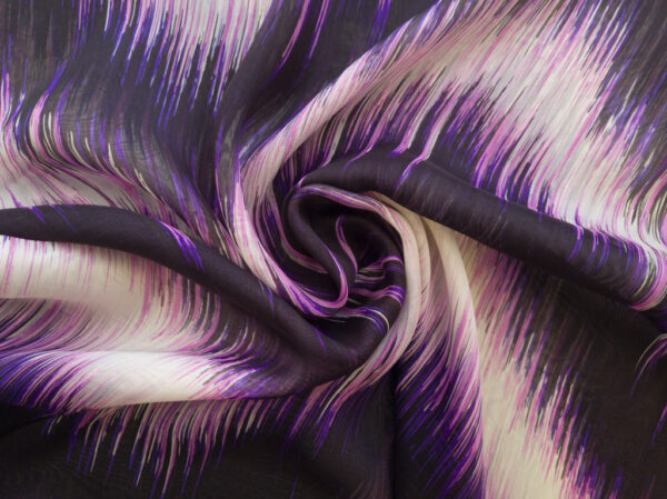 Designer Deadstock - Silk/Cotton Chiffon - Feedback - Purple/Pink