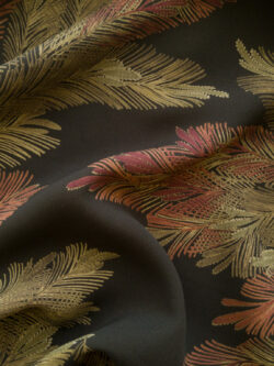 Designer Deadstock - Silk Georgette - Dark Fronds