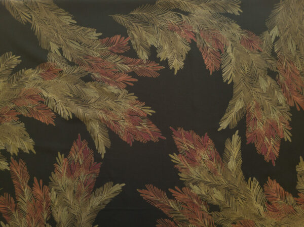 Designer Deadstock - Silk Georgette - Dark Fronds