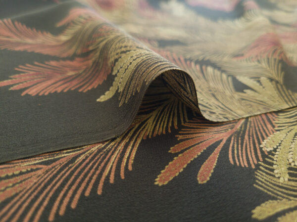 Designer Deadstock - Silk Georgette - Dark Fronds