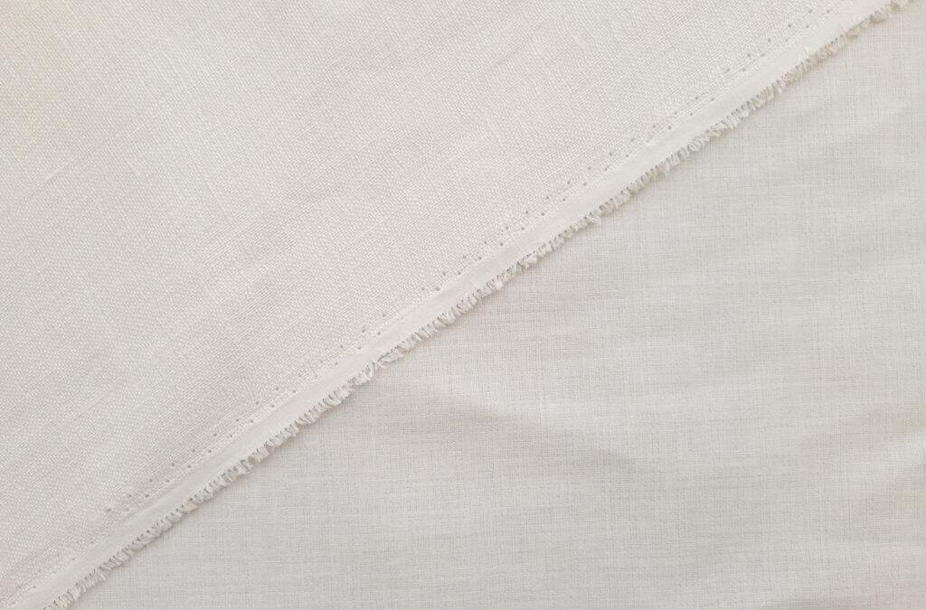 Designer Deadstock – Cotton Backed Linen Double Weave – Cream