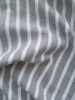 Designer Deadstock - Yarn Dyed Cotton Chambray - Stripes - Grey/White