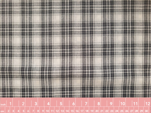 Designer Deadstock - Double Sided Yarn Dyed Cotton/Poly - Gingham Plaid - Black/White