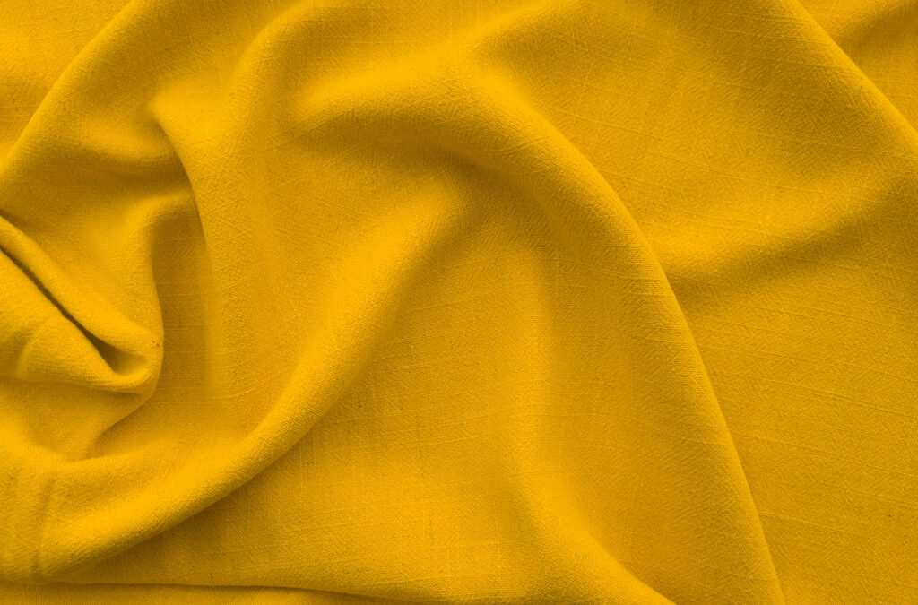 Designer Deadstock – Textured Linen/Rayon – Mustard