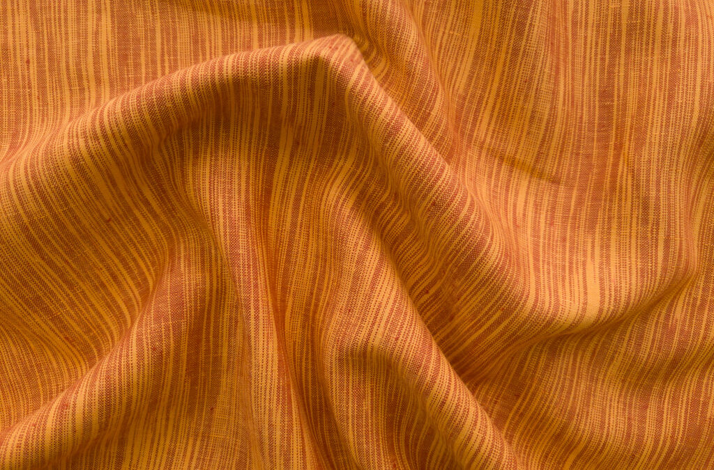 Designer Deadstock – Yarn Dyed Linen – Abstract Stripe – Marmalade