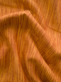 Designer Deadstock – Yarn Dyed Linen - Abstract Stipe - Orange