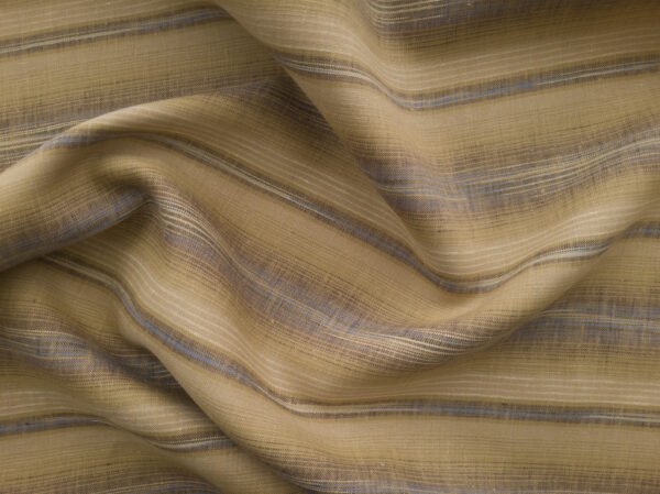 Designer Deadstock – Yarn Dyed Linen - Stripe - Desert Horizon