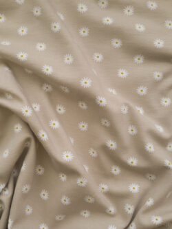 Lady McElroy - Organic Cotton/Spandex Jersey - Starring Daisies - Ecru