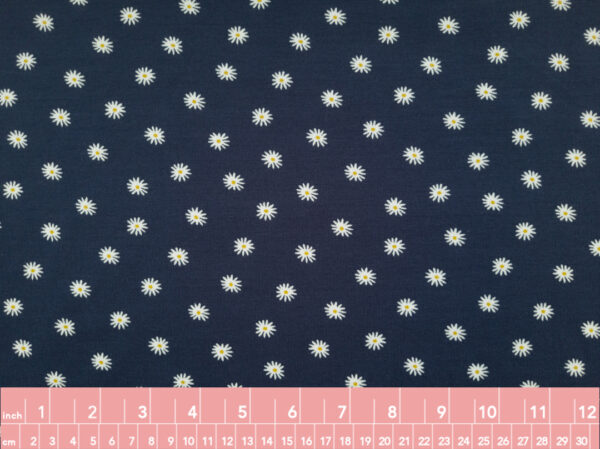 Lady McElroy - Organic Cotton/Spandex Jersey - Starring Daisies - Navy