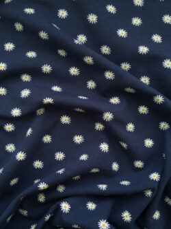 Lady McElroy - Organic Cotton/Spandex Jersey - Starring Daisies - Navy