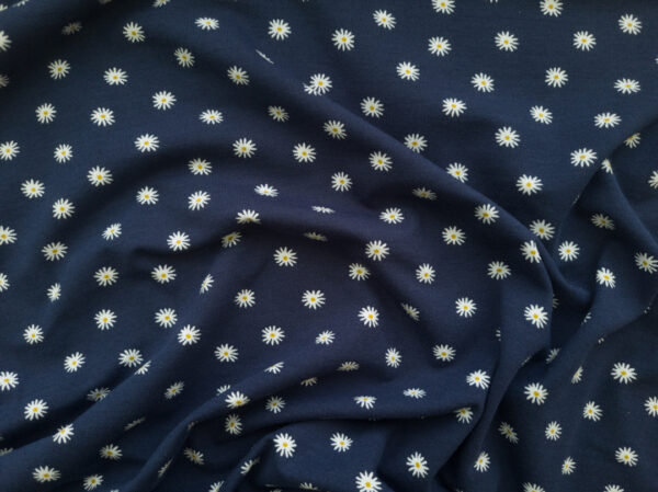 Lady McElroy - Organic Cotton/Spandex Jersey - Starring Daisies - Navy