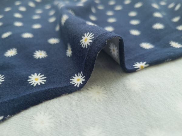 Lady McElroy - Organic Cotton/Spandex Jersey - Starring Daisies - Navy