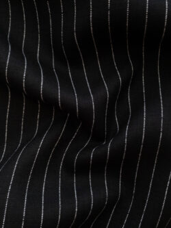 Designer Deadstock – Yarn Dyed Linen - Pinstripe - Black