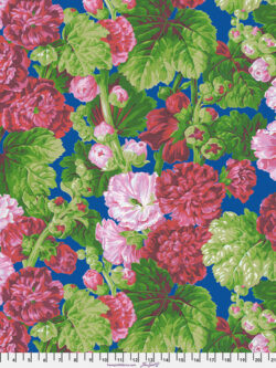 Quilting Cotton - Cottage Garden - Hollyhock Delight - Blue