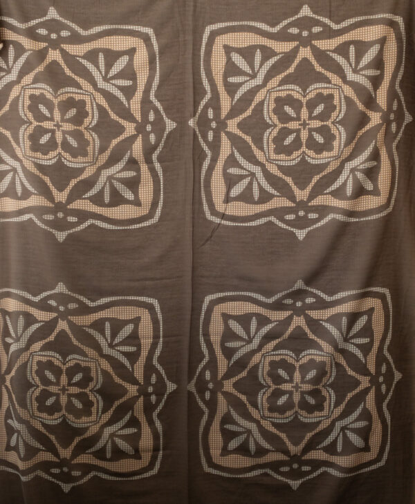 Designer Deadstock - Silk/Cotton Voile Panel- Diamond Floral - Umber