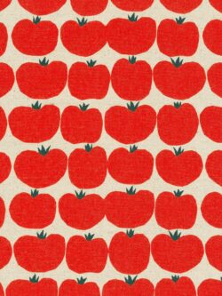 Printed Cotton/Flax Canvas – Tomatoes - Red