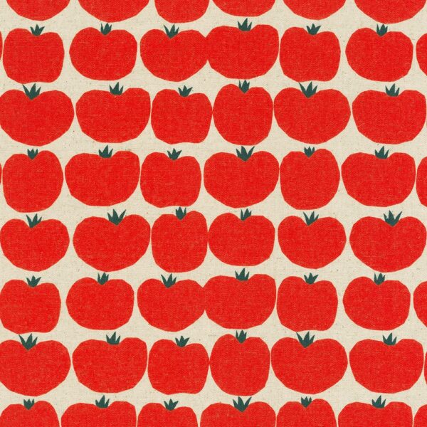 Printed Cotton/Flax Canvas – Tomatoes - Red