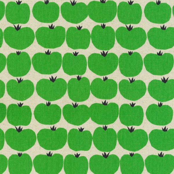 Printed Cotton/Flax Canvas – Tomatoes - Green