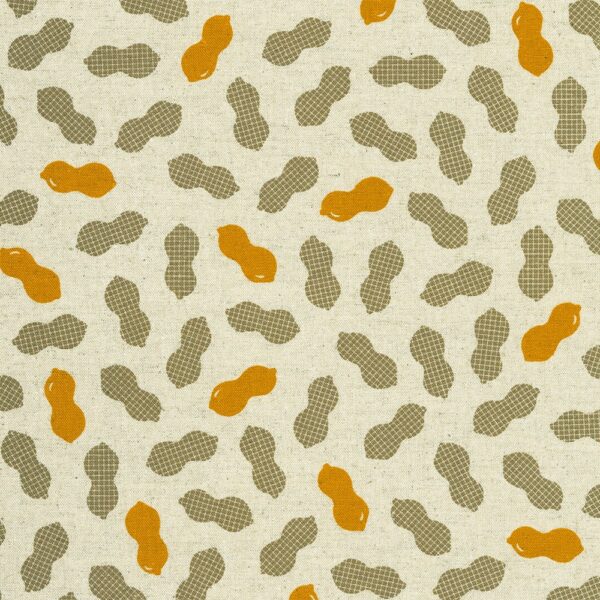 Printed Cotton/Flax Canvas – Peanuts - Natural