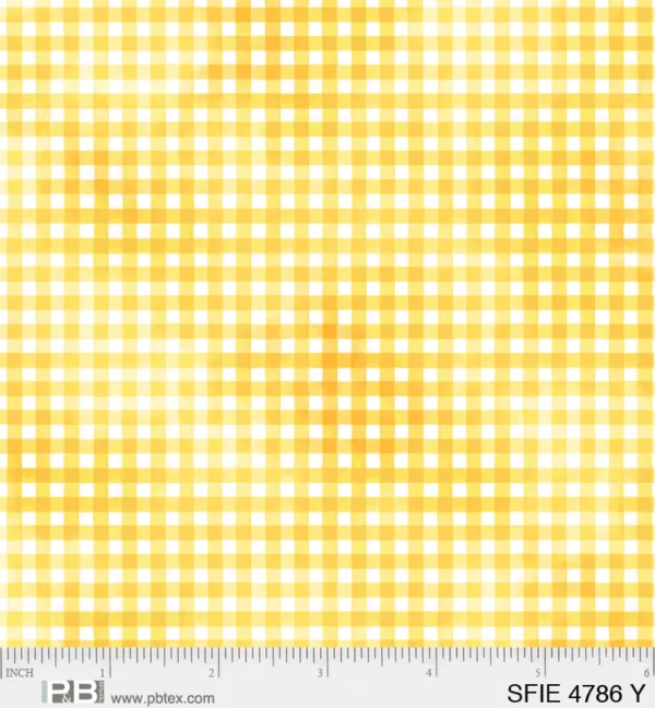 Quilting Cotton - Sunflower Field - Gingham - Yellow