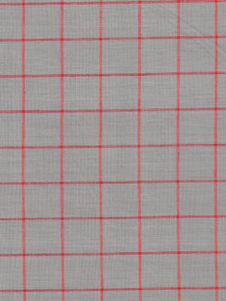 Premium Yarn Dyed Cotton - Windowpane - Grey/Red