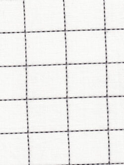 Premium Yarn Dyed Cotton - Windowpane Stitch - White/Black