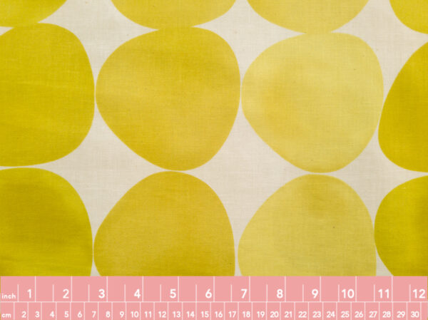 Japanese Cotton/Linen Twill - Watercolor Stones - Citron/Natural