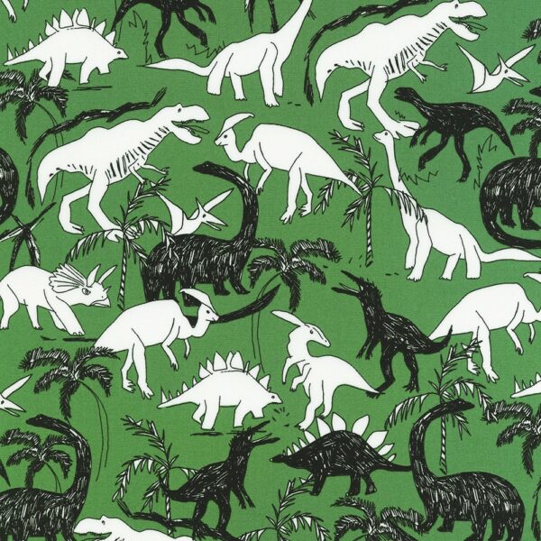 Quilting Cotton - Musings - Dinosaurs - Green