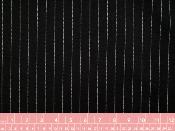 Designer Deadstock – Yarn Dyed Linen - Pinstripe - Black