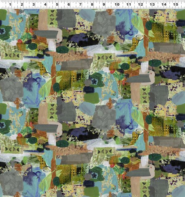 Quilting Cotton - 	Wild Wonder - Abstract Collage