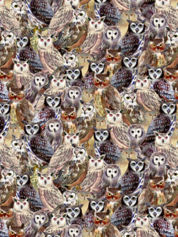 Quilting Cotton - 	Wild Wonder - Packed Owls