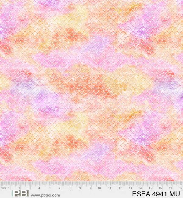 Quilting Cotton - Enchanted Seas - Mermaid Scales - Pink