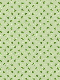 Quilting Cotton – Lewis & Irene - The Kitchen Garden - Polka Dot Broccoli - Light Green