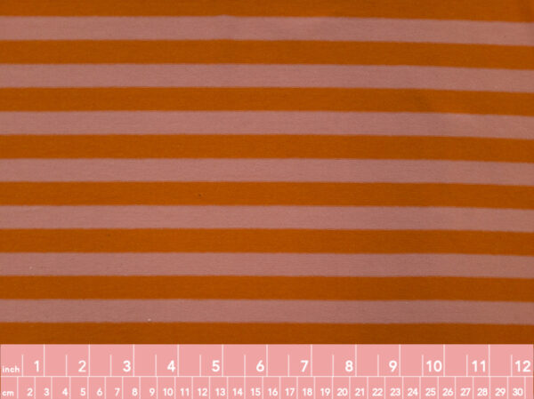 Amour Vert - Organic Cotton/Modal Jersey - Classic Stripe - Orange/Dusty Pink