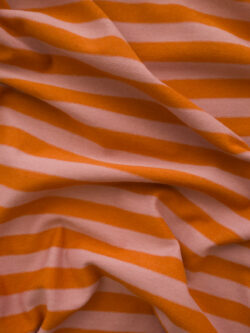 Amour Vert - Organic Cotton/Modal Jersey - Classic Stripe - Orange/Dusty Pink